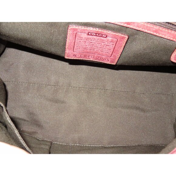 COACH 2004 Special Edition Signature C Oxblood Suede and Leather 7065 Satchel - Picture 10 of 13